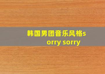 韩国男团音乐风格sorry sorry